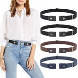 4 Pieces No Buckle Elastic Stretch Belts For Men Women, Comfortable Buckle Free Invisible Belts For Jeans Pants