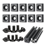 BLCCLOY 10Pcs 2020 Aluminum Extrusion T Slot End Cap Bracket 20 Series Extruded Hardware Cover with Screws for 20/20 2040 T V Sl