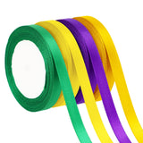 DECYOOL Mardi Gras Satin Ribbons, 4 Rolls 100 Yards Each - 10mm Wide Green, Purple, Yellow - Craft Ribbons for Gift Wrapping & C