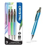 BAZIC Mechanical Pencil 0.7mm Crystal, Latex Free Eraser, Smooth Writing Pencils Lead for Drafting Drawing Sketching School Offi