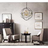 Living District Cordelia 8-Light Transitional Metal Pendant In Black And Gold