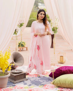 Gosriki Women'S Cotton Blend Traditional Plain Anarkali Kurta And Pant With Dupatta Set (Wipin Coral Pink Nw-Gs_3Xl_Pink_Xxx-Large),Pink,3,B0BKWJL133