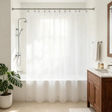 Barossa Design Long Frosted Shower Curtain Liner 72 x 75 with 3 Magnets - Waterproof PEVA Shower Liner for Bathroom Stall, PVC F