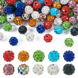 Fashewelry 100pcs Rhinestone Clay Beads 8mm Mixed Color Disco Ball Polymer Clay Round Bubblegum Beads for Beadable Pen Lanyards 