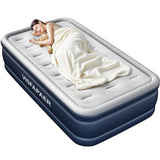 Twin Air Mattress with Built in Pump Raised, 18'' High Inflatable Mattress Electric Blow Up Mattress Fast Blow Up Bed Tall Comfo