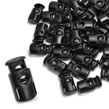 CooBigo 50PCS Single Hole Plastic Cord Lock for Paracord,Spring Toggle Stopper Clasps for Drawstring Bungee Elastic Shoelace Loc