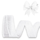 JaoZuyard White Burlap Ribbon 1 inch X 10 Yard Natural Burlap Woven Ribbons DIY Handmade Edging Production Wreath Holiday Decora
