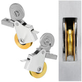 Otoolling 2 Pack 1 Inch Heavy Duty Steel Sliding Screen Door Rollers Steel Ball Bearing Smooth-Glide Roller for DIY Screen Door 