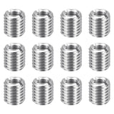 HARFINGTON 12pcs Thread Repair Inserts M12 x 1.75 Male to M8 x 1.25 Female Thread 12mm Long Stainless Steel Reducing Nuts Metric
