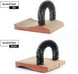 Fukumaru Cat Self Groomer, 2.0 Version Cat Arch Face Scratcher with Scratcher Pad, Cats Back Grooming Massager Toy Brush for Indoor Kitten and Small Dog (42L x 25W x 29H CM, Self Groomer)