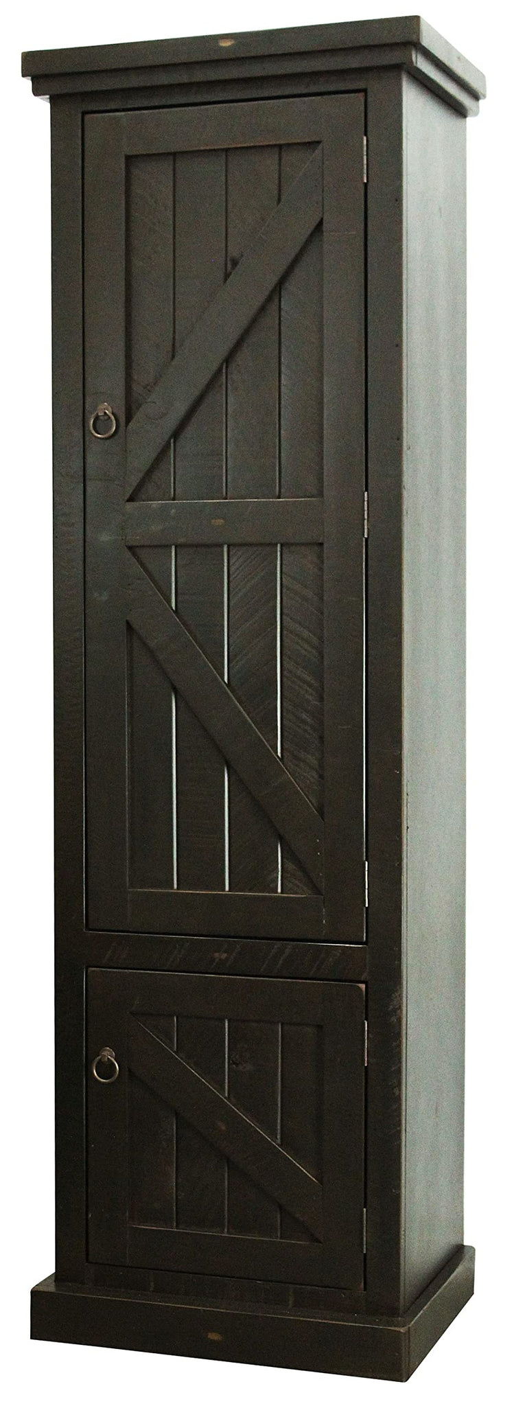 American Heartland Rustic Single Door Pantry, Rustic Antique Black