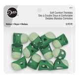 Dritz Soft Comfort, Medium, Green, 12 pc Thimbles, Count