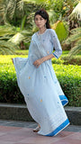 Gosriki Women'S Rayon Blend Hand Block Printed Straight Kurta With Pant & Dupatta (Ragsri Ice Blue-Gs_Xl_Blue_X-Large),Blue,,B0D7SNGB2R