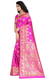 Sugathari Womens Banarasi Saree Pure Kanjivaram Silk Saree Soft New Ladies 2023 Design Wear Pattu Sarees Latest Cotton Party Sari Collections With Blouse Piece For Wedding Sadi (Sam San 9016-Rani)
