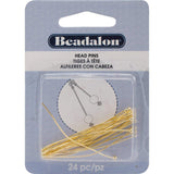 Beadalon (1Pack) Head Pins Ball Medium 1.97 in (50 mm) Diameter Gold Color 24 pieces 312A2531P