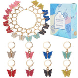 SUNNYCLUE 1 Box 16Pcs 8 Colors Knitting Crochet Markers Knitting Markers Charms Spring Butterfly Crochet Leverback Charms for We