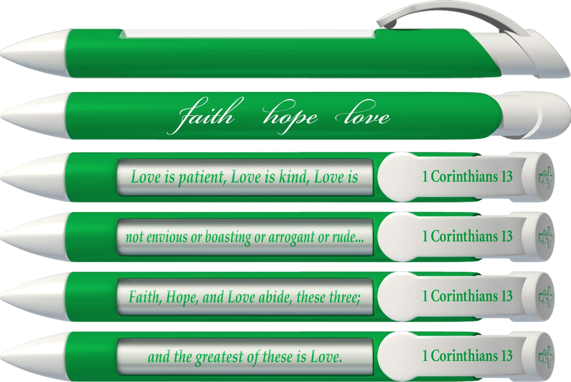 Greeting Pen Bible Verse Pen- 1St Corinthians Rotating Message 6 Pen Set 36048