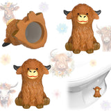 Honeydak 2 Pack Toilet Bolt Caps Decorative Highland Cow Toilet Bolt Screw Covers Cute Ceramic Bathroom Decor Fun Themed Gadgets