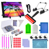 LIRUNQIU 59 Pcs Diamond Painting A4 LED Light Pad Kit, 5D Diamond Painting Accessories Tool Kit Full Drill for Adults and Kids, 