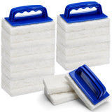 Maxdot 18 Pcs Handled Bath Scrubber Sponge Scrub Pad with Handle Cleaning