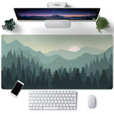 Forest Desk Mat Green Nature Large Mouse Pad XXL 31.5X 15.7 Landscape Aesthetic Desk Pad Gaming Mousepad Big Keyboard Mouse 