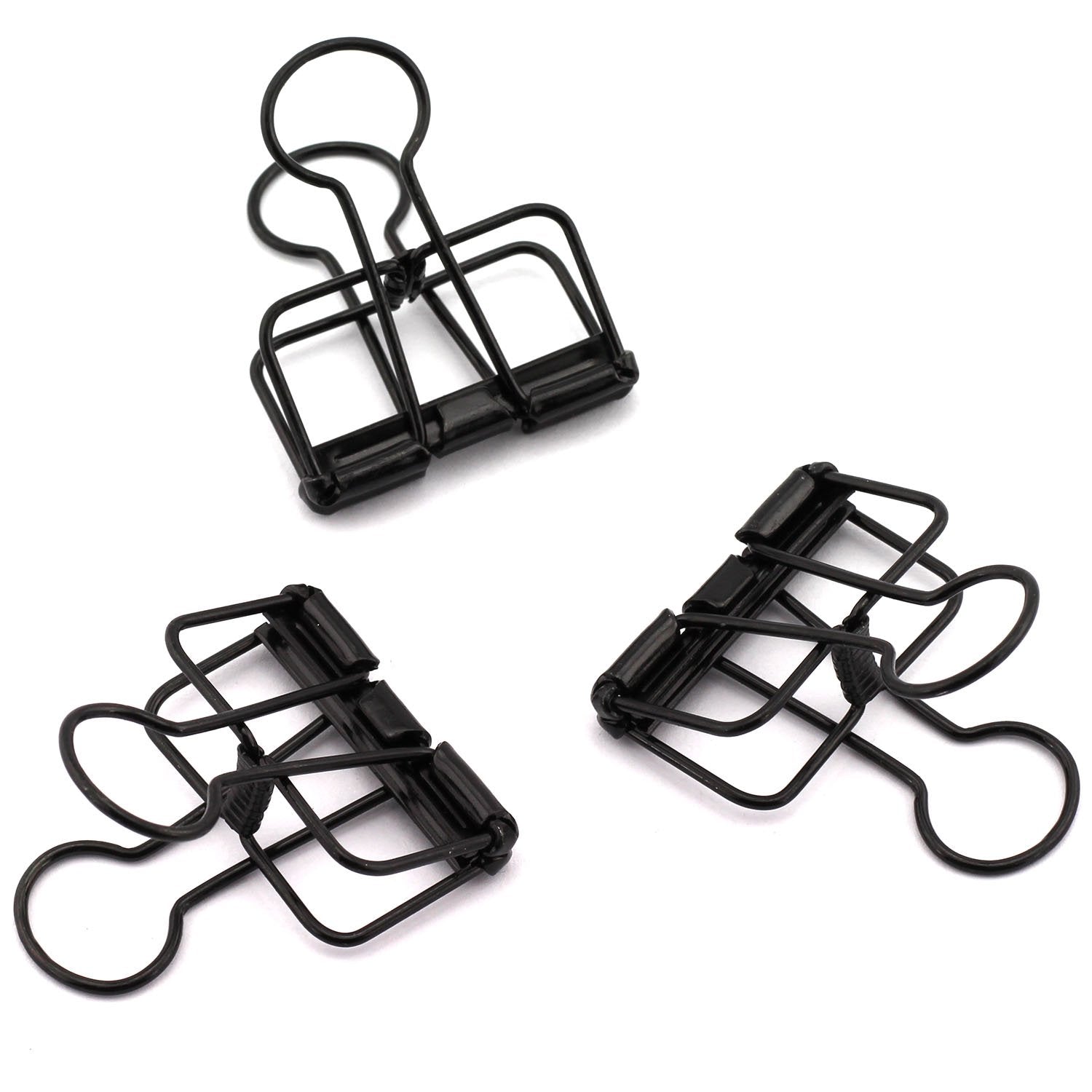 12-Pack Medium Metal Wire Binder Clips, Office Supplier School Accessories,Colorful Hollow Out Paper Organizer, Paper Binder Cli