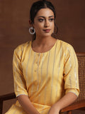 Libas Women'S Cotton Straight Kurta (29196_Yellow Yellow S
