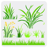 FINGERINSPIRE Grass Stencil 11.8x11.8inch Reusable Reed Drawing Template for Painting Plastic Cattail Leaves Plants Pattern fo