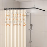 Yampos L Shaped Corner Shower Curtain Rod, 24 - 37 x 24 - 37 Adjustable 90 Degree Curved Bathroom Rod Square Rail No Sag with 12