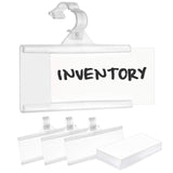 Pack of 100 Plastic Wire Shelf Label Holder, Sign and Ticket Holder, Easy Clip Design with Tight Snap Lock Closure. Height, 1