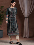 Libas Women'S Crepe Regular Kurta (29257_Black Black S
