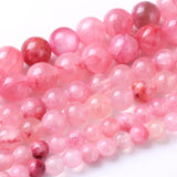 Round Loose Beads Natural Gem Beads Crystal Energy Stone Beads for Jewelry Making 15 (Strawberry Quartz Crystal Jades, 10MM)