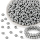 Kovict 300Pcs 12mm Silicone Lentil Beads, Silicone Spacer Beads for Necklace Bracelet Keychain Pens Craft(Light Gray)