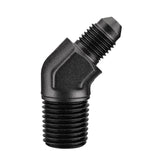 EVIL ENERGY 3AN Male Flare to 1/4 NPT Pipe 45 Degree Fitting Adapter Aluminum Black