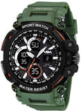 V2A Resin Analogue - Digital Men Watch (Black Dial Green Colored Strap), Green Band