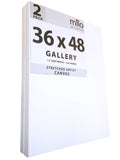 milo Stretched Artist Canvas | 36x48 inches | 2 Pack | 1.5inch Thick Gallery Profile | 15 oz Primed Large Canvases for Paint