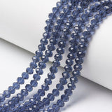 Elecrelive 1100Pcs 4mm Rondelle Glass Beads Faceted Multifaceted Crystal Glass Beads Slate Blue Loose Spacer Crystals for Bracel