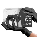 Black Nitrile Disposable Gloves X-Large, 100 Count - Powder-Free Latex-Free Rubber Gloves for Cooking, BBQ, Food Handling, Tatto