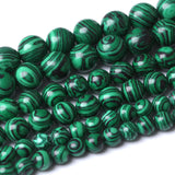 36PCS 10MM Green Malachite Round Loose Natural Gem Beads for Jewelry Making 15