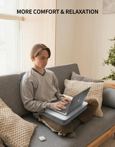 ZEAPTAC Lap Desk with Pillow Cushion, Portable Bed Desk, Fits up to 15.6 inch Laptop, Lap Stand for Bed & Couch & Carpet, Book/T