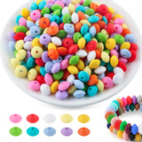 Kovict 300Pcs 12mm Silicone Lentil Beads, Silicone Spacer Beads for Necklace Bracelet Keychain Pens Craft(Multicolor mixed10)