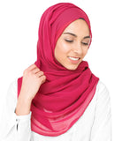 Silk Route Inessence Virtual Pink Poly Chiffon Scarf Women Girls Wrap Medium Size Hijab
