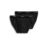 Jockey Elance String Bikini 2 Pack 100% Cotton Underwear for Men, Black, XL