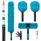 Cobweb Duster with 512 Ft Extension Pole, Spider Web Brush with Long Telescoping Pole for 20 Feet Reach, Window Cleaning Squeeg