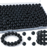 Kovict 145pcs Silicone Beads, 15mm Silicone Beads for Keychain Making, Pens Bracelet Necklace DIY Crafts(Black)