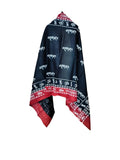 Desi Legacy Mahakal Printed Cotton Stole | 180X91 Cm Black Stole With Red Border |  & Print In Hindi | Devotional Wear For Men