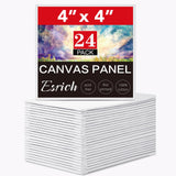 ESRICH 4x4IN Small Canvases for Painting, 24 Pack Mini Canvas Boards Cotton Painting Canvas Primed Acid Free Mini Blank Canvas P