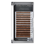 EMILYSTORES Brown Eyelash Extensions 0.10MM Lashes J B C D Curl 8-14MM Length Mix Size (Brown 0.10 B)