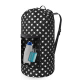 Portable Laundry Bag Backpack with Adjustable Straps & Mesh Pocket - Drawstring Closure for College, Apartment, Camping (Star Sh