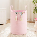 Artfeel Laundry Basket,Woven Cotton Rope Laundry Hamper,40L for Decorative Storage of Dirty Clothes,Toys and Blankets in Bathroo